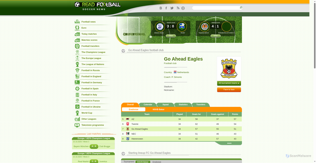 Security scan screenshot of https://www.readfootball.com/en/football-netherlands/teams/gou-ehed-igls.html