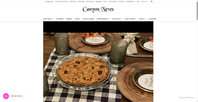 Security scan screenshot of https://www.canyon-news.com/thanksgiving-day-2025/