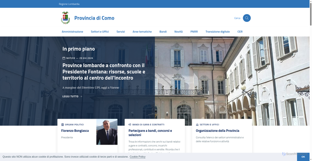 Security scan screenshot of https://www.provincia.como.it
