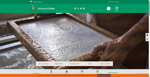Security scan screenshot of https://comune.mele.ge.it/