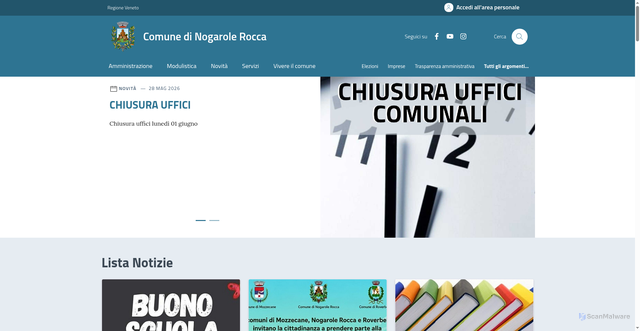 Security scan screenshot of https://www.comune.nogarolerocca.vr.it