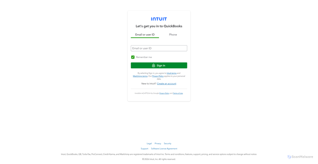 Security scan screenshot of https://c24.qbo.intuit.com