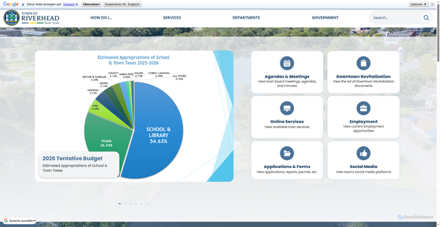 Security scan screenshot of https://townofriverheadny.gov/