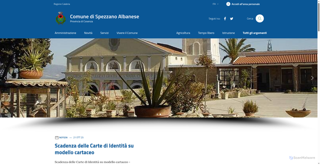 Security scan screenshot of https://www.comune.spezzano-albanese.cs.it/