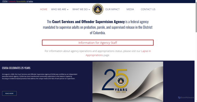 Security scan screenshot of https://www.csosa.gov/