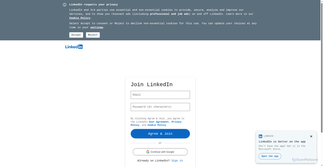 Security scan screenshot of https://ae.linkedin.com/in/danawilliamsonjll