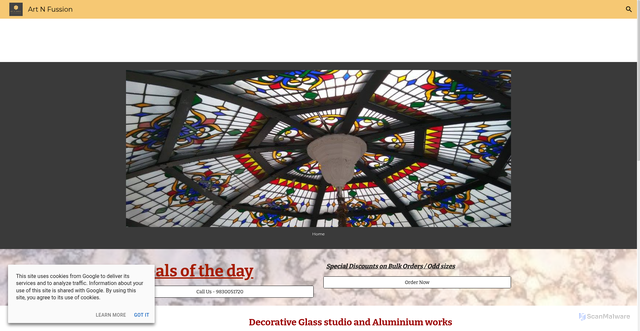 Security scan screenshot of https://sites.google.com/view/artnfusion/home