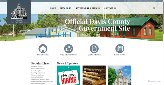 Security scan screenshot of https://www.daviscountyiowa.gov/