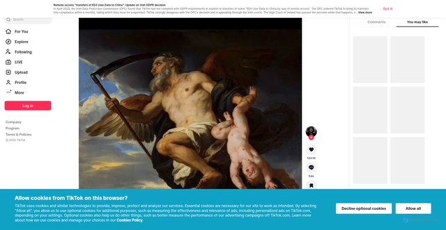 Security scan screenshot of https://vt.tiktok.com/ZS9c687pa/