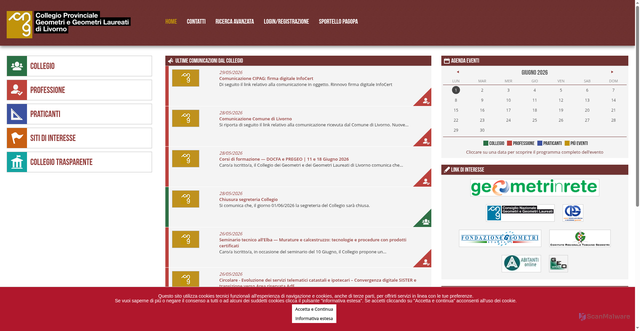 Security scan screenshot of https://www.collegio.geometri.li.it