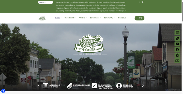 Security scan screenshot of https://villageofdousman.gov/