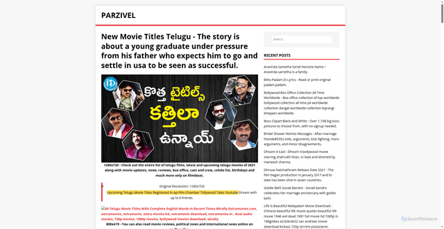 Security scan screenshot of https://ziparvel.pages.dev/post/new-movie-titles-telugu/