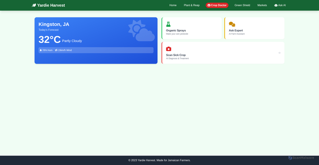 Security scan screenshot of https://yardieharvest-3jfo73k1lv.edgeone.app/
