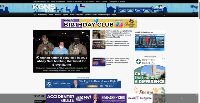 Security scan screenshot of https://kgns.tv