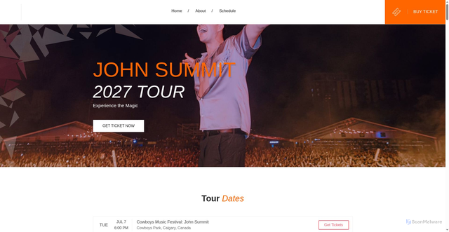 Security scan screenshot of http://johnsummittour2027.org/