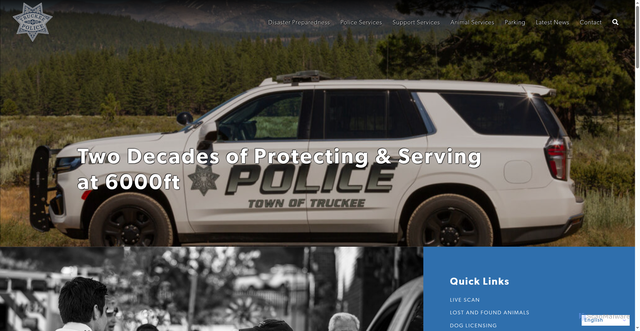 Security scan screenshot of https://www.truckeepolice.gov/