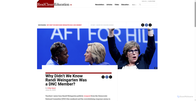Security scan screenshot of https://www.realcleareducation.com/articles/2025/06/20/why_didnt_we_know_randi_weingarten_was_a_dnc_member_1117918.html