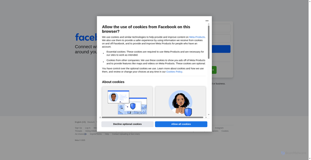 Security scan screenshot of https://web.facebook.com/