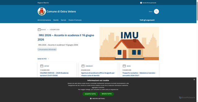 Security scan screenshot of https://www.comune.ostravetere.an.it