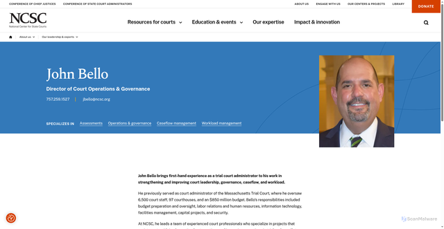 Security scan screenshot of https://www.ncsc.org/people/john-bello