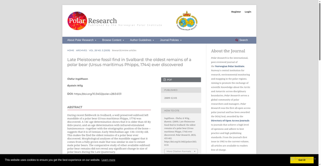 Security scan screenshot of https://polarresearch.net/index.php/polar/article/view/2852