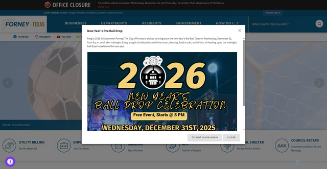 Security scan screenshot of https://www.forneytx.gov//