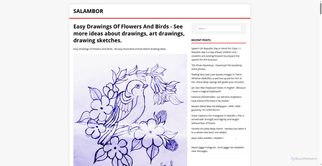 Security scan screenshot of https://robmalas.pages.dev/posts/easy-drawings-of-flowers-and-birds/