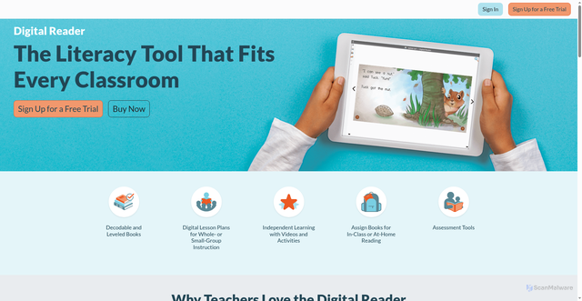 Security scan screenshot of https://digitalreader.com