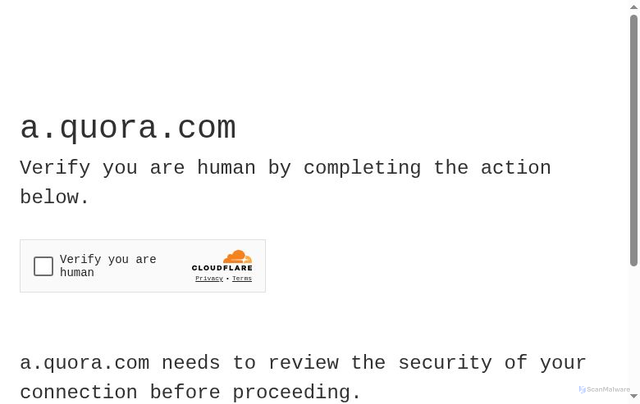Security scan screenshot of https://a.quora.com/