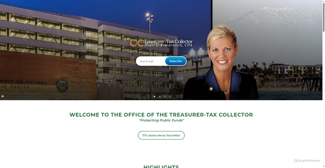 Security scan screenshot of https://octreasurer.gov/