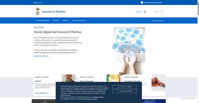 Security scan screenshot of https://www.comune.pachino.sr.it/