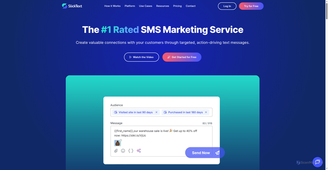 Security scan screenshot of https://static.slicktext.com