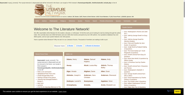 Security scan screenshot of https://online-literature.com