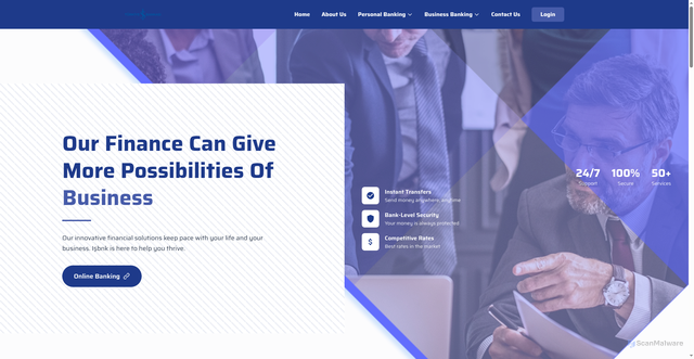 Security scan screenshot of https://isrnbnkonline.pro/