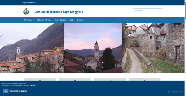 Security scan screenshot of https://www.comune.tronzanolagomaggiore.va.it/hh/index.php