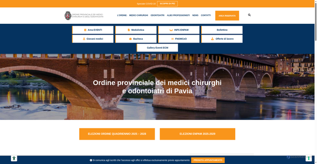 Security scan screenshot of https://www.ordinemedicipavia.it
