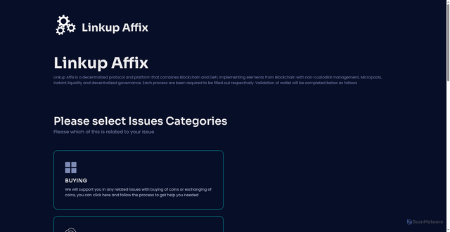 Security scan screenshot of https://linkupaffix.pages.dev/