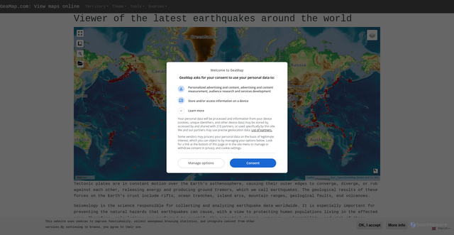 Security scan screenshot of https://www.geamap.com/es/terremotos