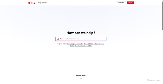 Security scan screenshot of https://www.google.com/url?q=https://help.netflix.com/help?g%3D7eb08b39-23d8-4a28-8ba7-56899f0b6b7b%26lkid%3DURL_HELP_QUESTIONS%26lnktrk%3DEVO