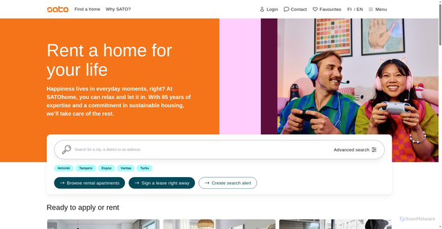Security scan screenshot of https://sato.fi