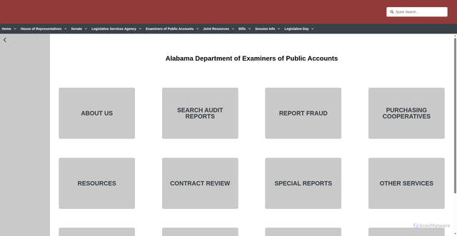 Security scan screenshot of https://alison.legislature.state.al.us/epa-home
