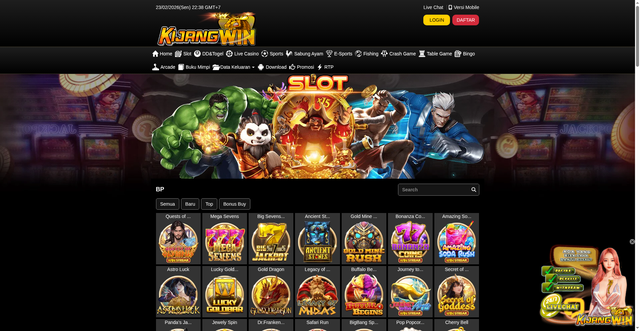 Security scan screenshot of https://notdxkijangwin.click/desktop/game/slot/bp