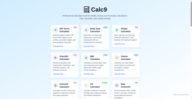 Security scan screenshot of https://calc9-o8stqpxe4t.edgeone.app/