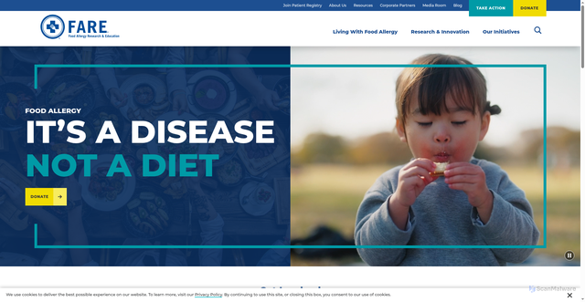 Security scan screenshot of https://foodallergy.org