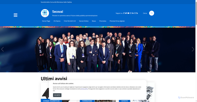 Security scan screenshot of https://www.secoval.it/
