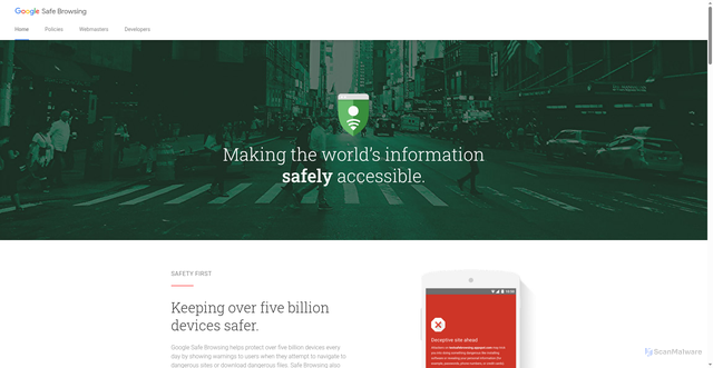 Security scan screenshot of https://safebrowsing.google.com/