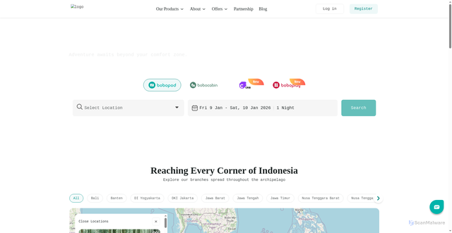 Security scan screenshot of https://bobobox.com