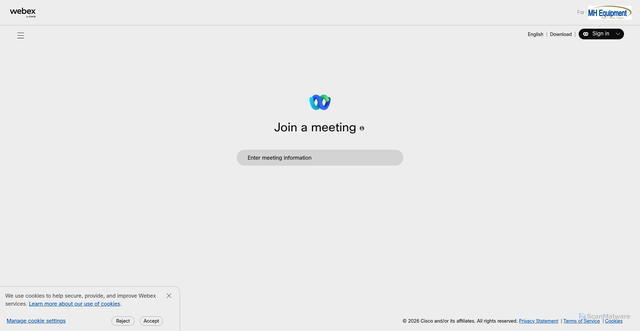 Security scan screenshot of https://mh-equipment.webex.com