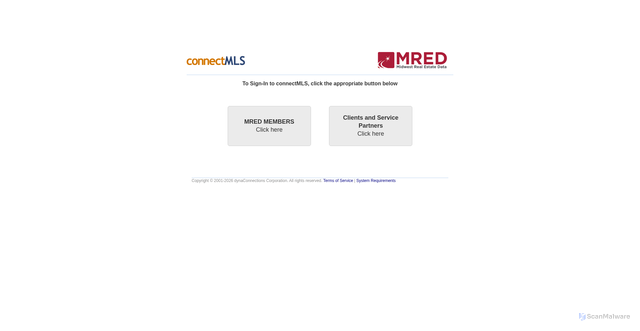 Security scan screenshot of https://connectmls.mredllc.com