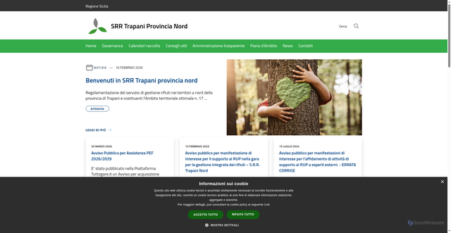 Security scan screenshot of https://www.srrtrapaninord.it/